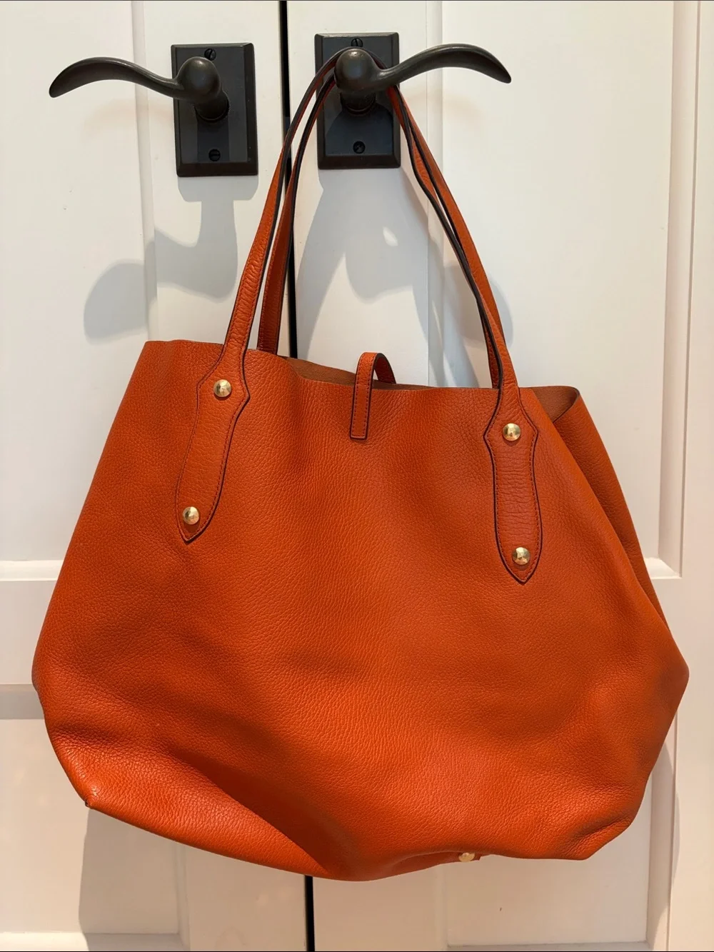 Annabel Ingall Orange Pebbled Leather Tote